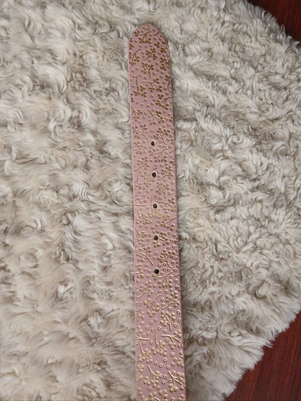 💎 GAP Women's Belt Pink Floral Embossed Leather
